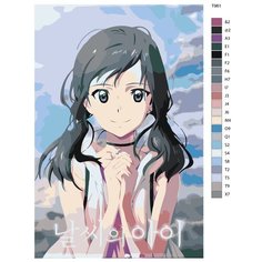 Картина по номерам T961 "Аниме дитя погоды. Хина Амано" 60x90 Brushes Paints