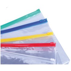 Папка-конверт формата А4 с цветными застёжками-молниями, набор 5 штук Полистан