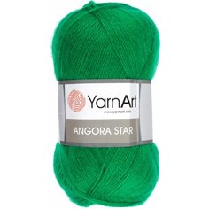 Пряжа Yarnart Angora Star ярко-зеленый (338), 20%шерсть/80%акрил, 500м, 100г, 1шт