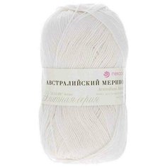Пряжа Пехорка "Австралийский меринос" - 3 шт, (001-Белый), 400м/100г, 95% мериносовая шерсть, 5% акрил