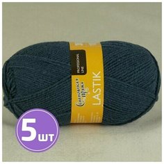 Пряжа Семеновская пряжа Lastik (72036), синий меланж 5 шт. по 100 г