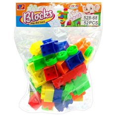 Конструктор " Blocks " 52 детали, пластиковый, ПВХ-пакет 15*19см, европодвес Kwelt