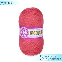 Пряжа Madame Tricote "Dora" №002 Маковый, 100% акрил, 100гр. 240м. 5шт.