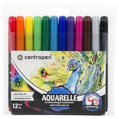 Набор акварельных маркеров Centropen Aquarelle 8683 (1-9мм, кистевые, 12 цветов) (6 8683 1285), 10 уп.