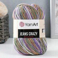 Пряжа "Jeans crazy" 55процентов хлопок, 45процентов акрил 160м/50гр (7207 фиолет-сир-зел.) Yarn Art