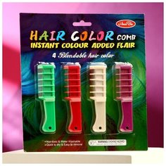 Мелки для волос с насадкой, набор 4 цвета Dreammart
