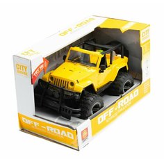 Игрушечная машинка "Желтый открытый джип", модель внедорожника в масштабе 1:16, игрушка для детей со светом и звуком Нет бренда
