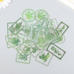 Наклейки для творчества "Теги - Зелёные листья" набор 30 шт 0,2х8х11 см Россия