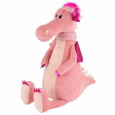 Мягкая игрушка "Дракон Эмма", розовая шапка с помпоном, 25 см Maxitoys