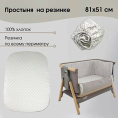 Простыня 51х81 см на резинке в люльку 100 % Хлопок Baby Good