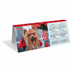 Календарь-домик настольный с высечкой на 2024 г, "Ассорти", HATBER, КД6, КД6_891