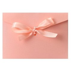 Конверт винтажный с лентой, розовый, 17,5*12,5, 10 шт Шkatulka
