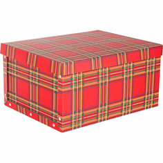 Короб архивный для хранения Attache 430х330х220 шотландка клепки кашир. карт