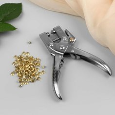 Арт Узор Щипцы с дыроколом для установки блочек, с блочками, d = 4 мм, ̴ 100 шт, 17 × 10 см