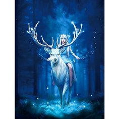 Алмазная мозаика на подрамнике 40*50 "Снежная королева и олень" Нет бренда