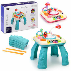 Столик развивающий QX-91202E "Веселое пианино" (цвет бирюзовый) в коробке Abero