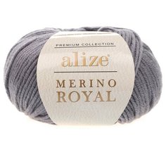 Пряжа Alize Merino royal темно-серый (87), 100%шерсть, 100м, 50г, 2шт