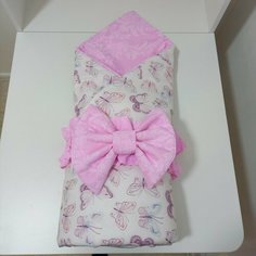 Конверт - одеяло для новорожденных Mamdis бело-розовое Mam.Dis