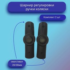 Шарнир регулирования ручки коляски овал-овал 20/30мм Нет бренда