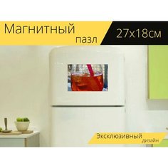 Магнитный пазл "Напиток, апероль спритц, коктейль" на холодильник 27 x 18 см. Lots Prints