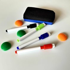 Магнитный Стиратель для маркерной доски, губка с набором маркеров и комплектом магнитов Нет бренда
