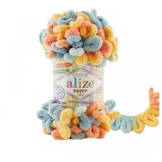 Пряжа Alize Puffy color, 100 г, 9.2 м, 5 шт., 6314