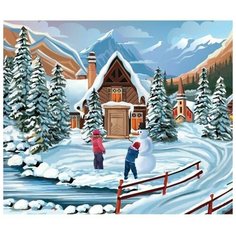 Картина по номерам на холсте с подрамником "Зимнее утро" 40х50 см Школа талантов