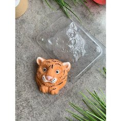 Пластиковая форма для мыла Морда тигра большая 2D Hobby Page