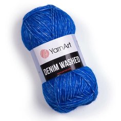 Пряжа YarnArt Denim Washed Ярнарт Деним Вошд, 910 светло-синий, 80% хлопок, 20% акрил, 50г, 130м, 1 моток.