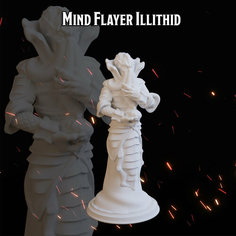 Иллитид Свежеватель разума 50мм фигурки/миниатюры (ДнД, DnD, D&D, Dungeons & Dragons, Pathfinder, Подземелья и Драконы, Wargames) Лавка Приключенца