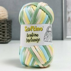 Пряжа трикотажная 95% хлопок, 5% эластан "Lentino Melange" 100 гр 30 м цвет 19 7656143 Softino