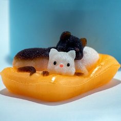 Силиконовая форма для мыла Котята на подушке 3D, для свечей, гипса 1шт Нет бренда