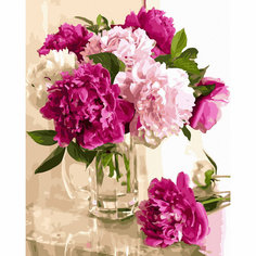 Картины по номерам арт. GX34830 Пионы в вазе 40х50 см Magic4 Hobby