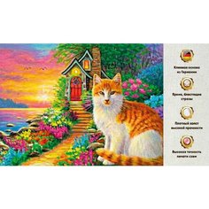 Алмазная мозаика 60х45, без подрамника, полная выкладка квадратными стразами/Коты/Животные Даймонд Канвас