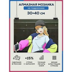Алмазная мозаика картина "Аниме" 30х40 на подрамнике, полная выкладка квадратными стразами/Тусовщик Куньмин Даймонд Канвас