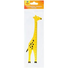 Линейка 15см Мульти-Пульти "Жираф", пластиковая, прозрачная, желтая, европодвес (PR_45223)