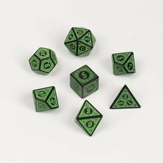 Набор кубиков для D&D (Dungeons and Dragons, ДнД) "Время игры", серия: D&D, 7 шт, зеленые