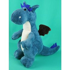 Мягкая игрушка Дракоша голубой 40 см с коричневыми крыльями китай