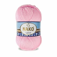 Пряжа NAKO Saten (Nako), св. розовый - 2197, 100% микрофибра, 5 мотков, 50 г, 115 м.
