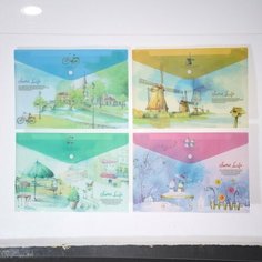 Папка-конверт на кнопке формат А4 150 мкр микс Города Calligrata