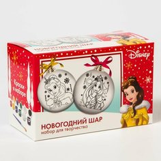 Набор для творчества под роспись "Новогодний шар" Принцессы + краски, набор 2 шт Россия