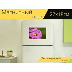 Магнитный пазл "Пчела, насекомое, космея" на холодильник 27 x 18 см. Lots Prints