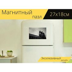 Магнитный пазл "Время, камень, церковь" на холодильник 27 x 18 см. Lots Prints
