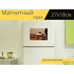 Магнитный пазл "Гитара, гибсон, пол" на холодильник 27 x 18 см. Lots Prints