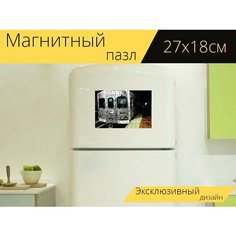 Магнитный пазл "Поезд, метро, станция" на холодильник 27 x 18 см. Lots Prints