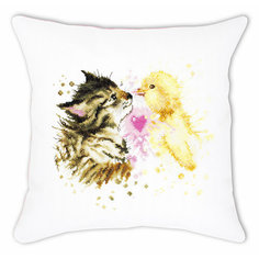 Набор для вышивания подушки Кот с утенком Luca S