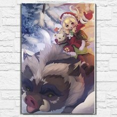 Картина по номерам на холсте новый год рождеством (геншин импакт, кли, зима) - 12700 40х60 Бруталити