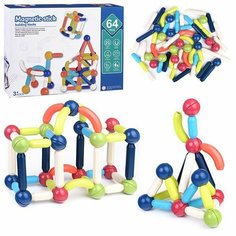 Магнитный конструктор "Магнитные истории" (64 дет.) в коробке Kosmos