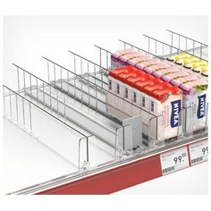 Пластиковый обламывающийся разделитель высотой 60 мм c передним ограничителем 60 мм, L=285-485 мм Noname