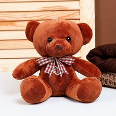 Мягкая игрушка «Мишка», с бантиком, 18 см, цвет коричневый Noname